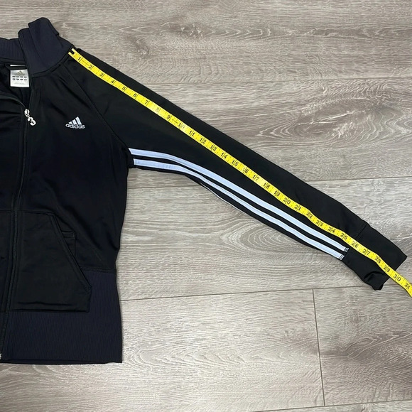 Adidas Full Zip Warm Up 3 Stripe Track Jacket AZF001 Black M - Picture 7 of 16